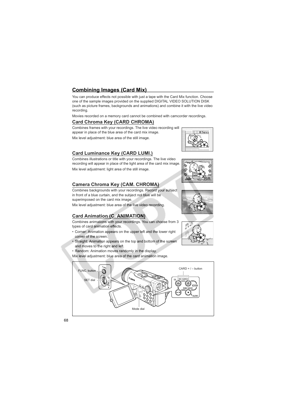 Combining images (card mix) | Canon 50 User Manual | Page 68 / 162