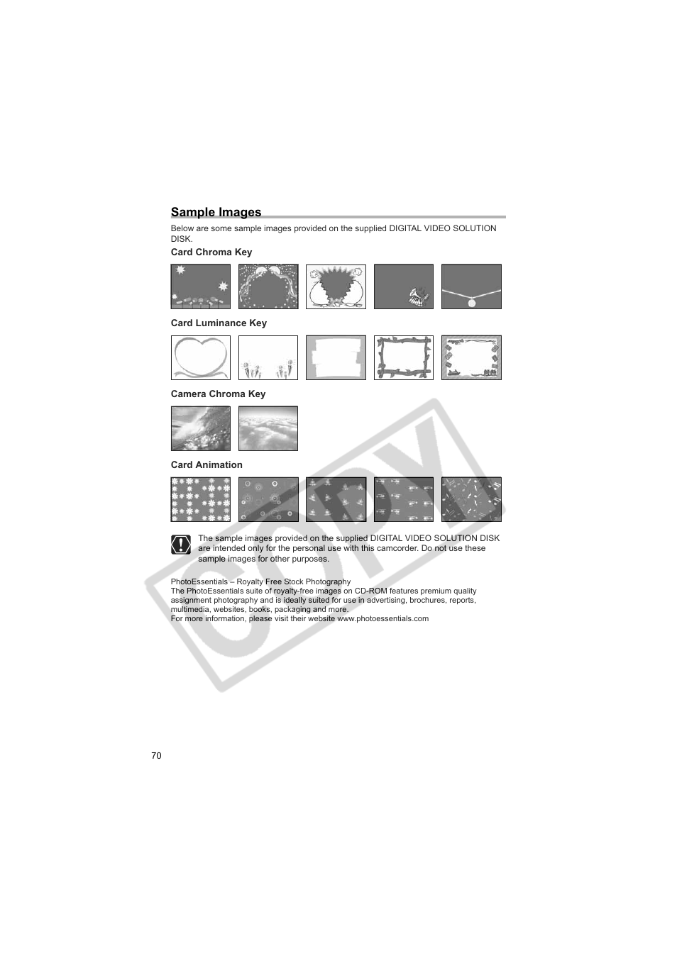 Sample images | Canon 50 User Manual | Page 70 / 162