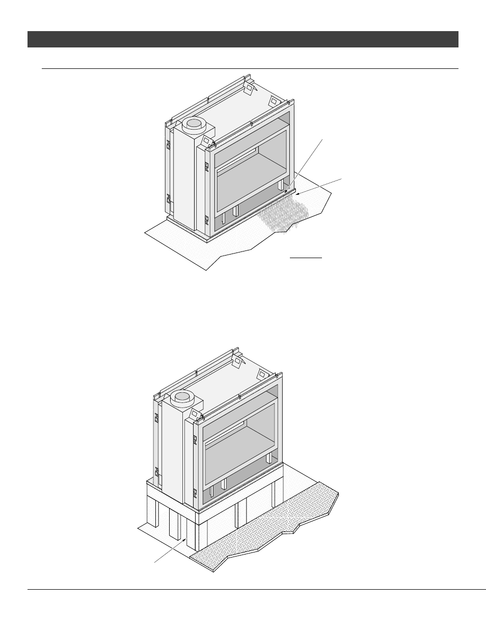 Installation, Hearth requirements, Floor mounted fireplaces raised fireplaces | Avalon Firestyles 864 See-Thru GS2 Installation User Manual | Page 33 / 78
