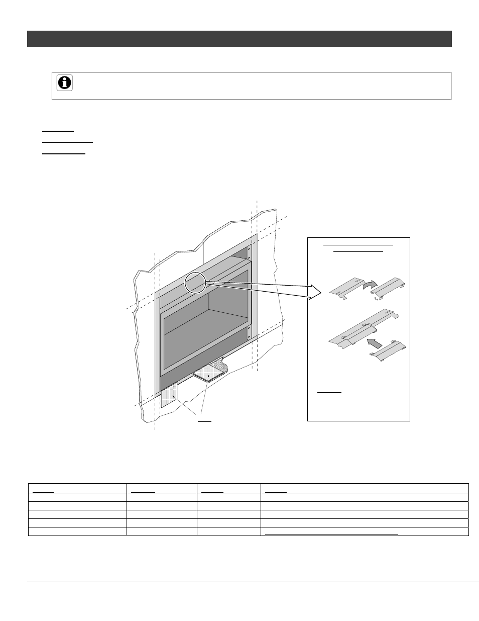 Installation, For qualified installers only), Facing overview | Optional faceplates – sizing chart | Avalon Firestyles 864 See-Thru GS2 Installation User Manual | Page 35 / 78