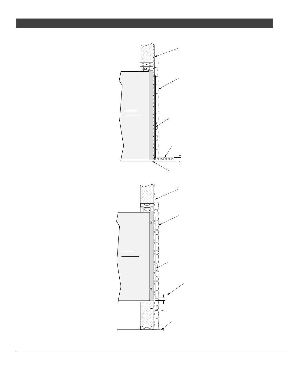 40 installation, Floor-mounted fireplace (with hearth), Raised fireplace (with no hearth) | Avalon Firestyles 864 See-Thru GS2 Installation User Manual | Page 40 / 78