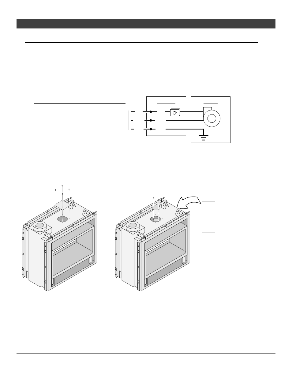Optional equipment, Extra room power heat duct, For qualified installers only) | Special instructions for 864 st, Power heat duct wiring diagram, Remove the heat shield cover plate | Avalon Firestyles 864 See-Thru GS2 Installation User Manual | Page 63 / 78