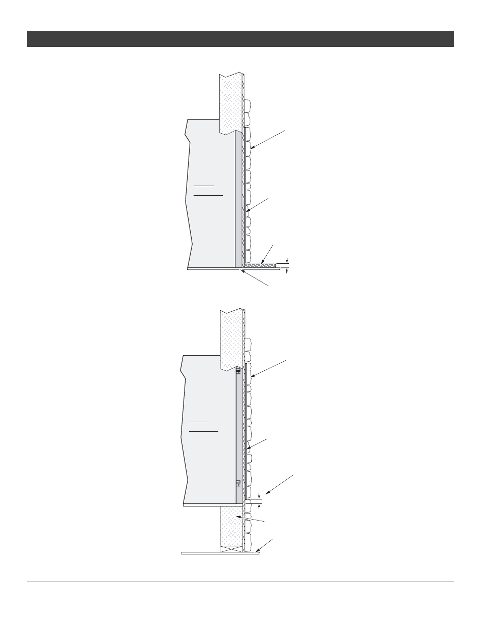 Installation, Floor-mounted fireplace (with hearth), Raised fireplace (with no hearth) | Avalon Firestyles 564 HO GS2 Installation User Manual | Page 38 / 52