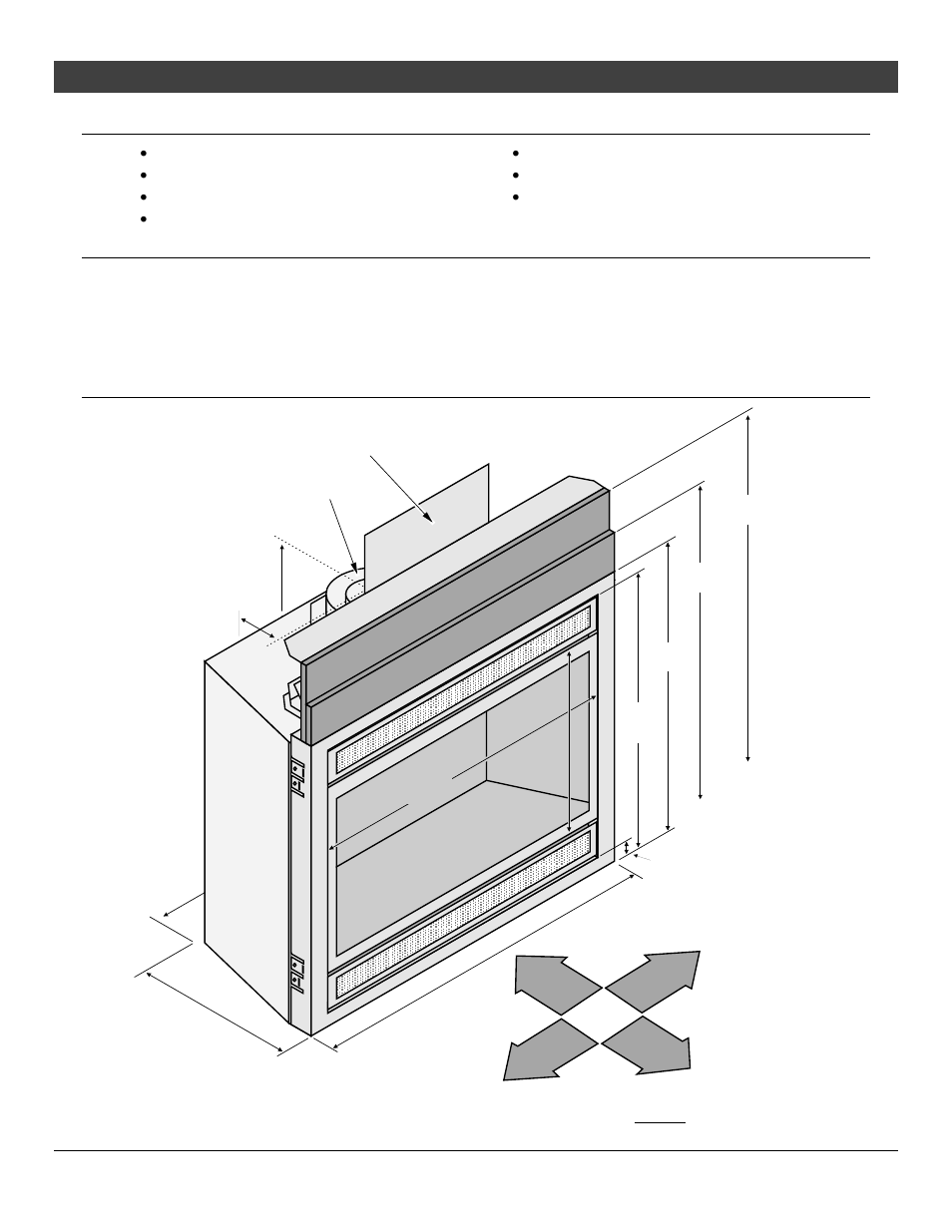 Installation, Installation options, Heating specifications | Dimensions | Avalon Firestyles 564 HO GS2 Installation User Manual | Page 6 / 52
