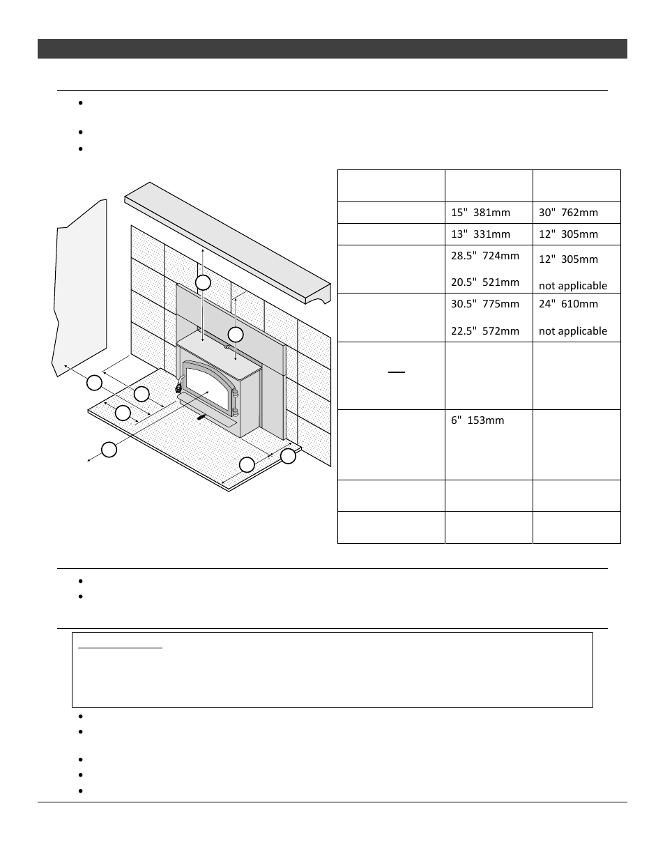 Fireplace insert installation, Insert placement requirements, Hearth requirements | Masonry fireplace requirements | Avalon Firestyles 1750 Spokane User Manual | Page 9 / 36