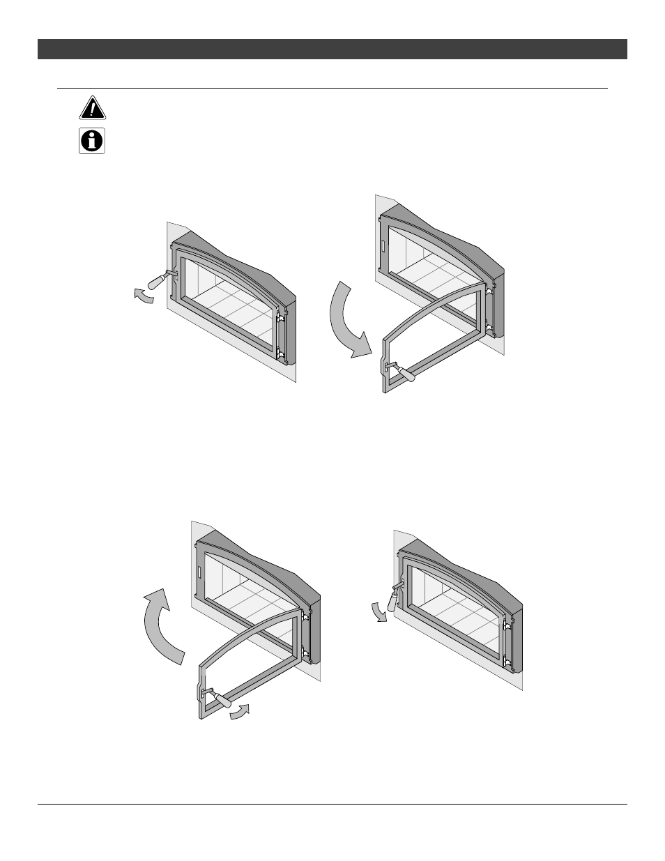 Operating your appliance 21, Opening the doors closing the doors | Avalon Firestyles Small Flush Hybrid-Fyre User Manual | Page 21 / 44