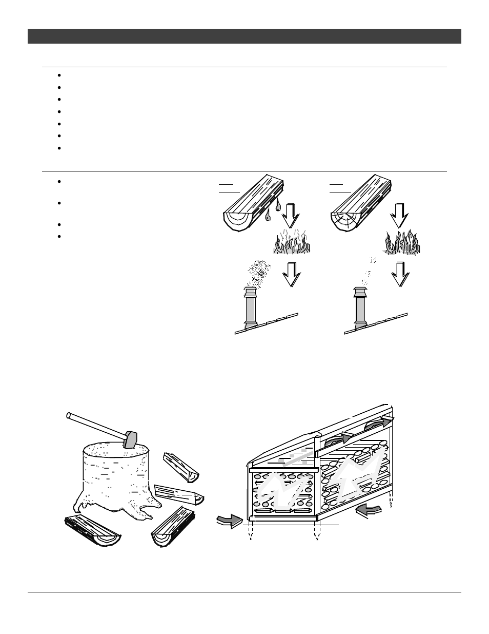 28 operating your appliance, Hints for burning, Selecting wood | Avalon Firestyles Small Flush Hybrid-Fyre User Manual | Page 28 / 44