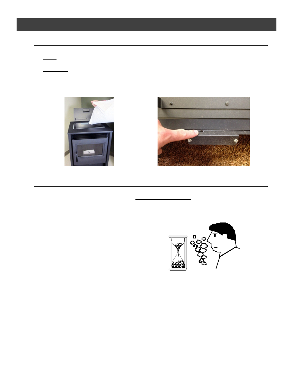 Operation, Loading pellets, Starting the heater for the first time | Avalon Firestyles AGP User Manual | Page 22 / 48