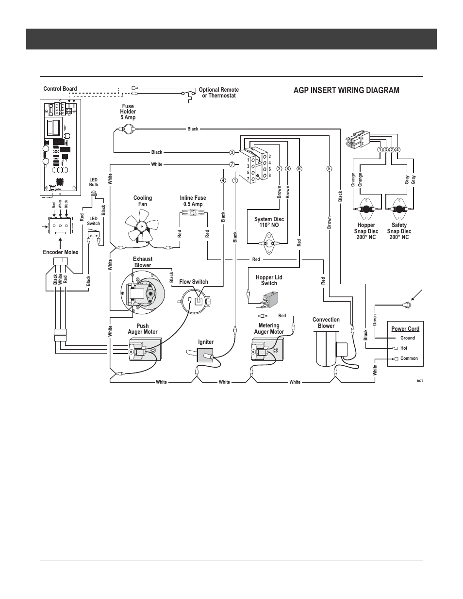 Maintenance, Wiring diagram, Agp insert wiring diagram | Avalon Firestyles AGP Pellet User Manual | Page 47 / 52