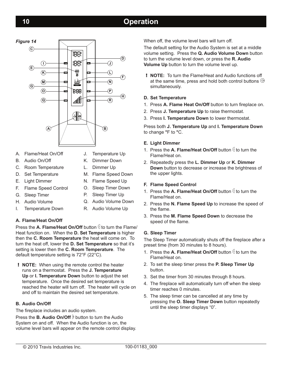 Operation | Avalon Firestyles Hideaway E Fireplace User Manual | Page 10 / 18