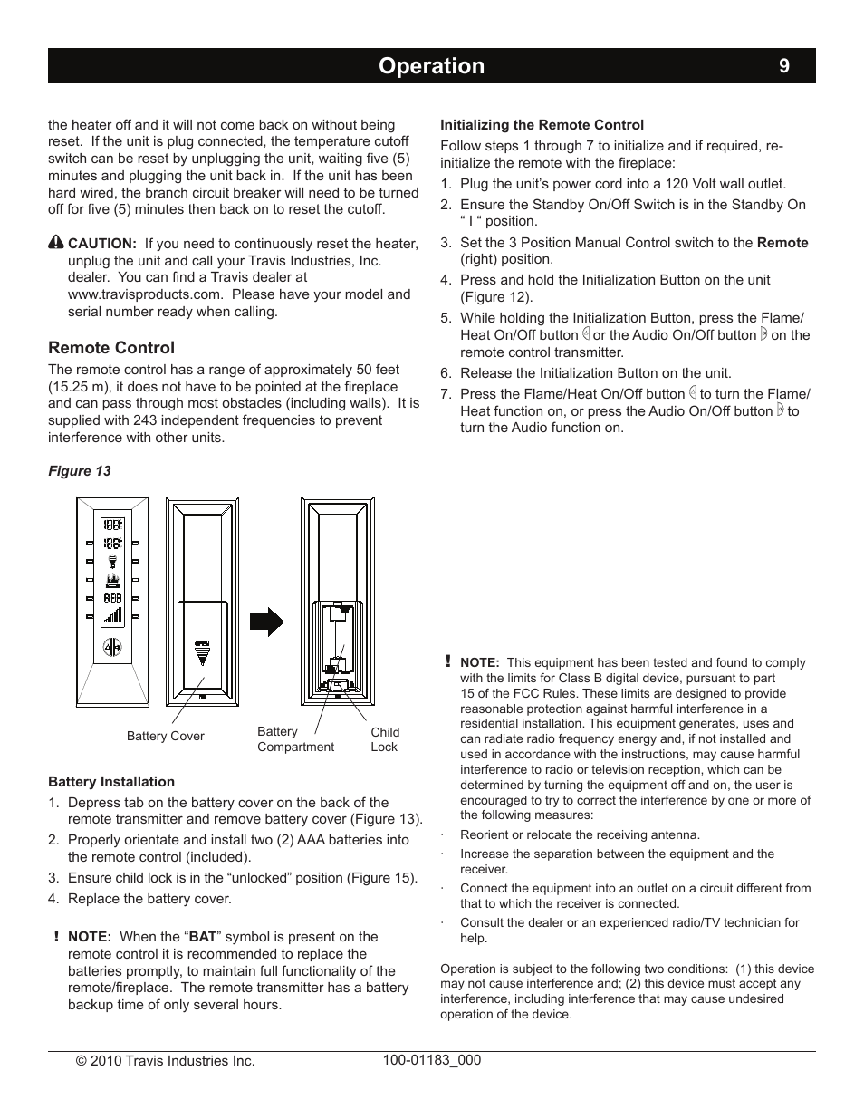 Operation | Avalon Firestyles Hideaway E Fireplace User Manual | Page 9 / 18