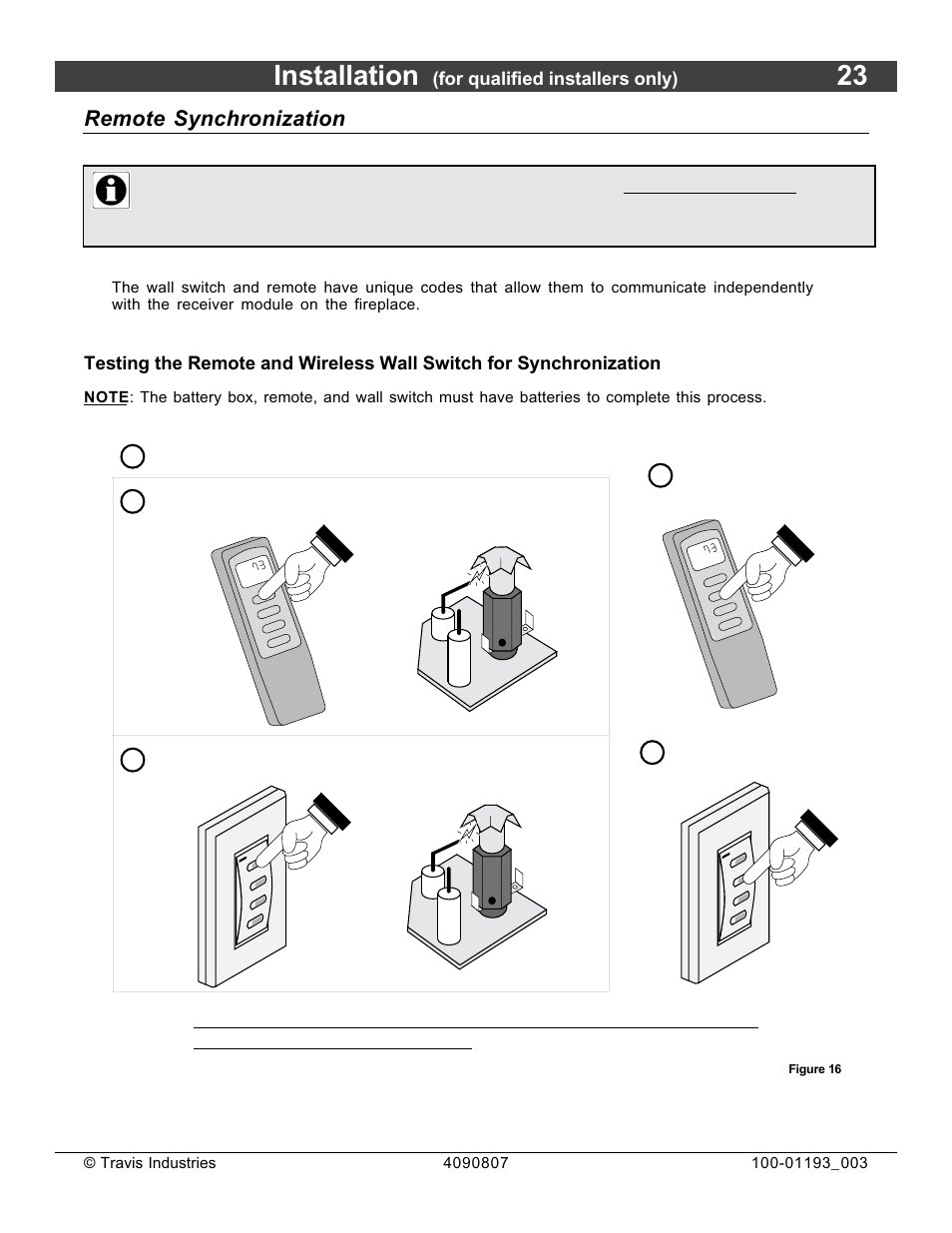 Installation, Remote synchronization, Ab c d | For qualified installers only) | Avalon Firestyles 1080 CF Installation User Manual | Page 23 / 60