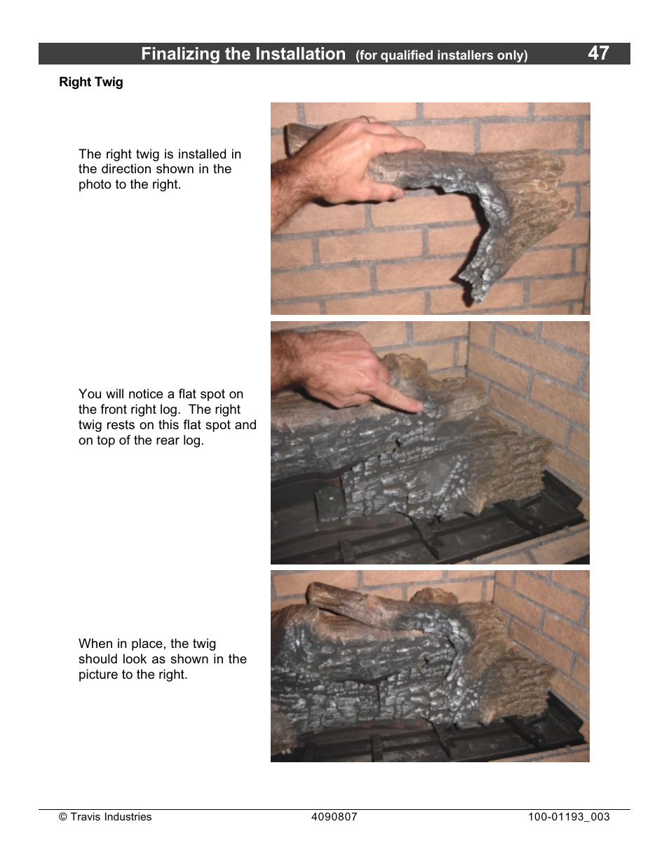 Finalizing the installation | Avalon Firestyles 1080 CF Installation User Manual | Page 47 / 60