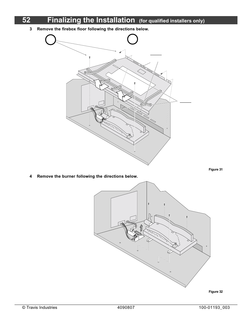 52 finalizing the installation | Avalon Firestyles 1080 CF Installation User Manual | Page 52 / 60