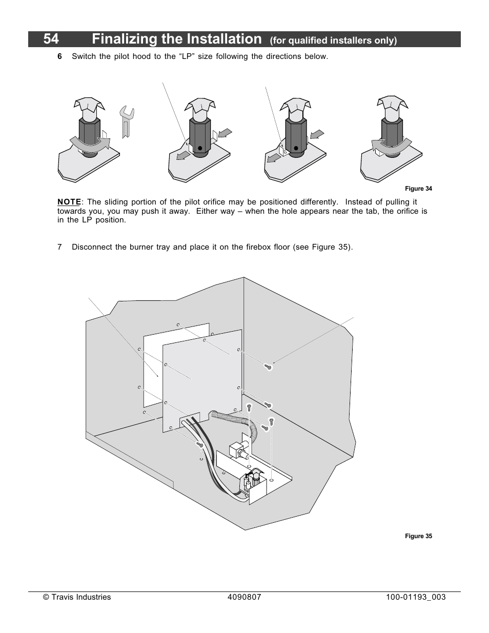 54 finalizing the installation | Avalon Firestyles 1080 CF Installation User Manual | Page 54 / 60