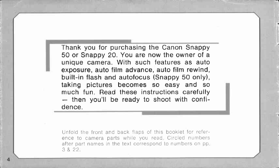 Canon Snappy 50/20 User Manual | Page 2 / 35
