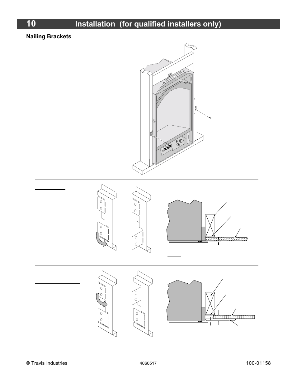 Installation (for qualified installers only), Nailing brackets | Avalon Firestyles 21 DV RV User Manual | Page 10 / 54