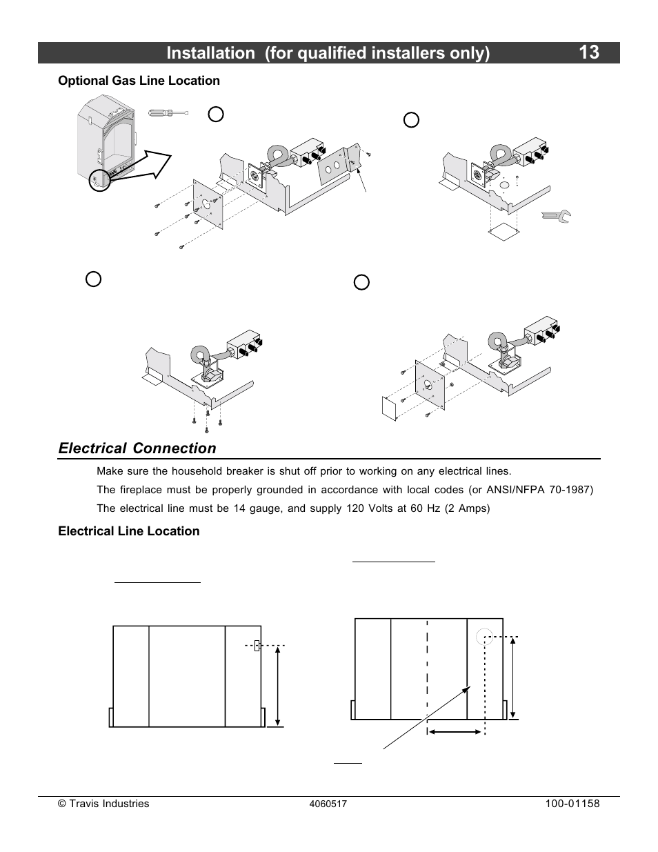 Installation (for qualified installers only), Electrical connection | Avalon Firestyles 21 DV RV User Manual | Page 13 / 54