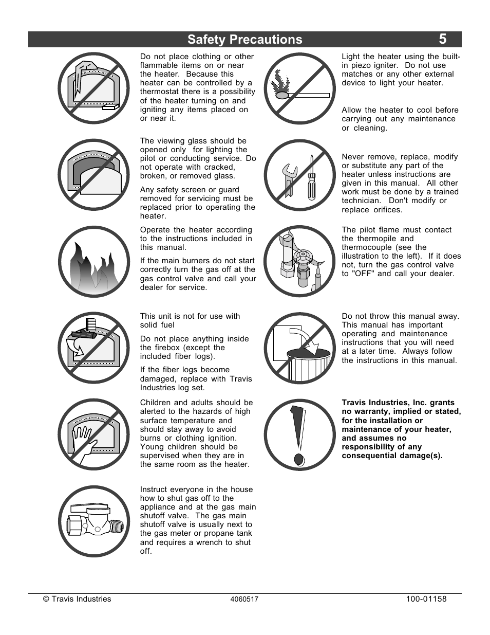 Safety precautions | Avalon Firestyles 21 DV RV User Manual | Page 5 / 54