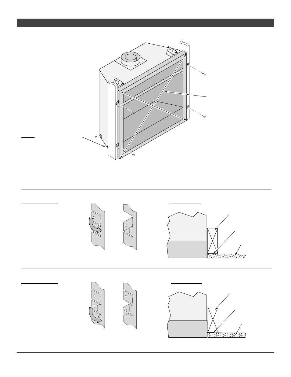 Installation, Top view 1/2” drywall 5/8” drywall, Top view | Avalon Firestyles 564 SS Gas Installation User Manual | Page 15 / 70