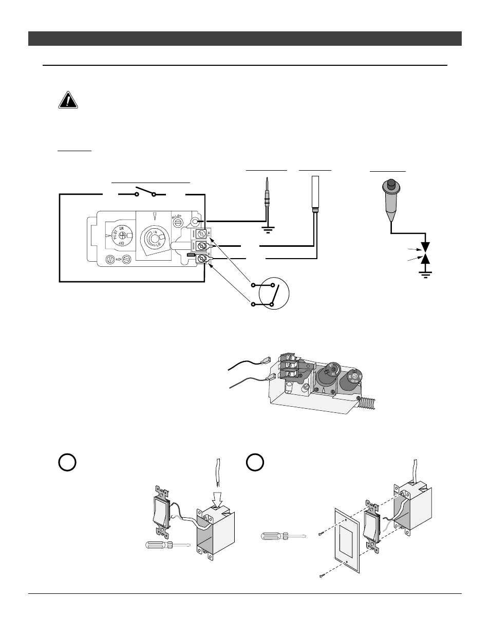 Installation, Wall switch or thermostat installation | Avalon Firestyles 564 SS Gas Installation User Manual | Page 21 / 70