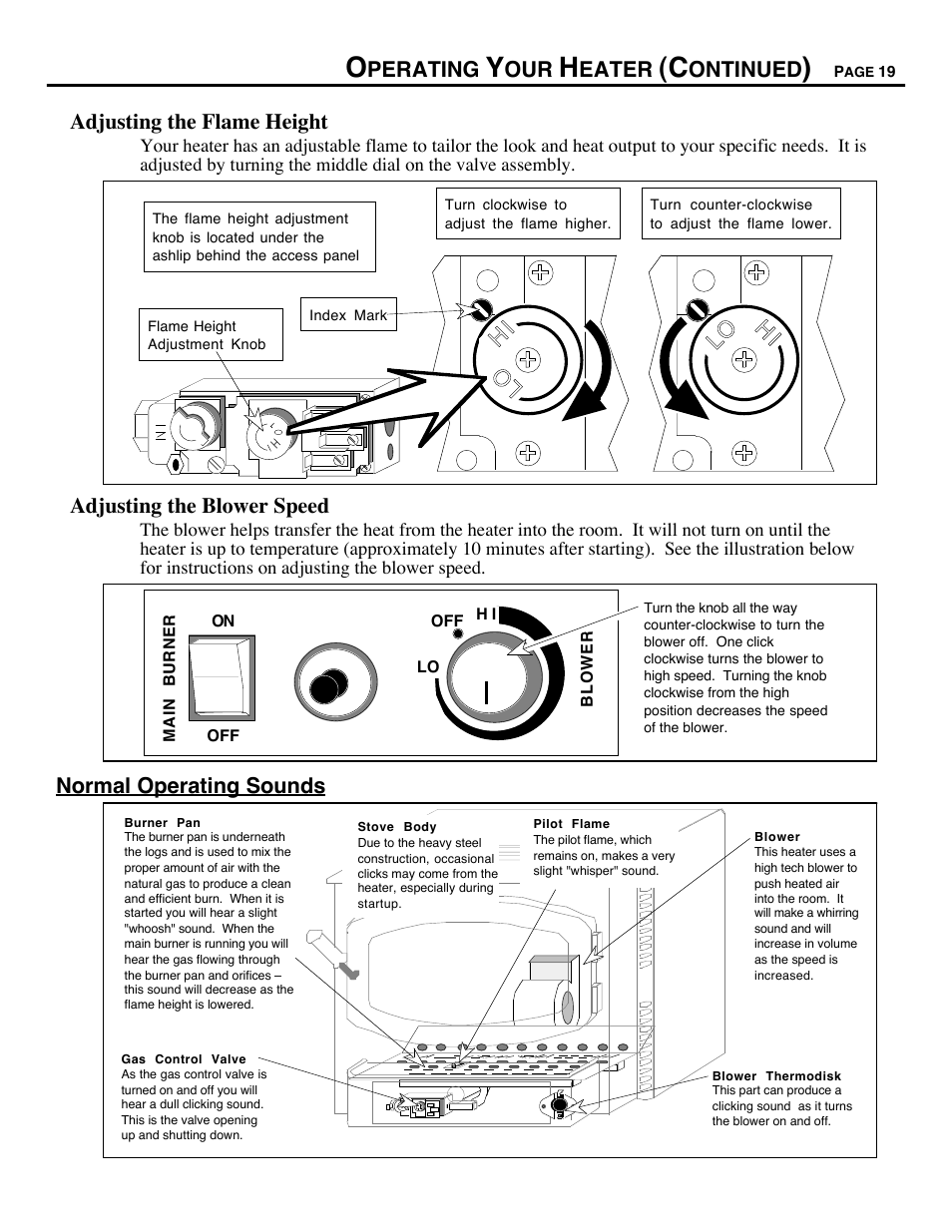 Hi lo | Avalon Firestyles 700 B-Vent-1994 User Manual | Page 19 / 38
