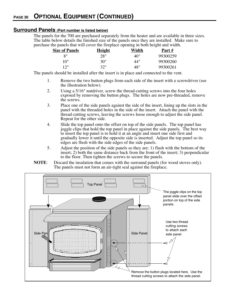 Avalon Firestyles 700 B-Vent-1994 User Manual | Page 30 / 38