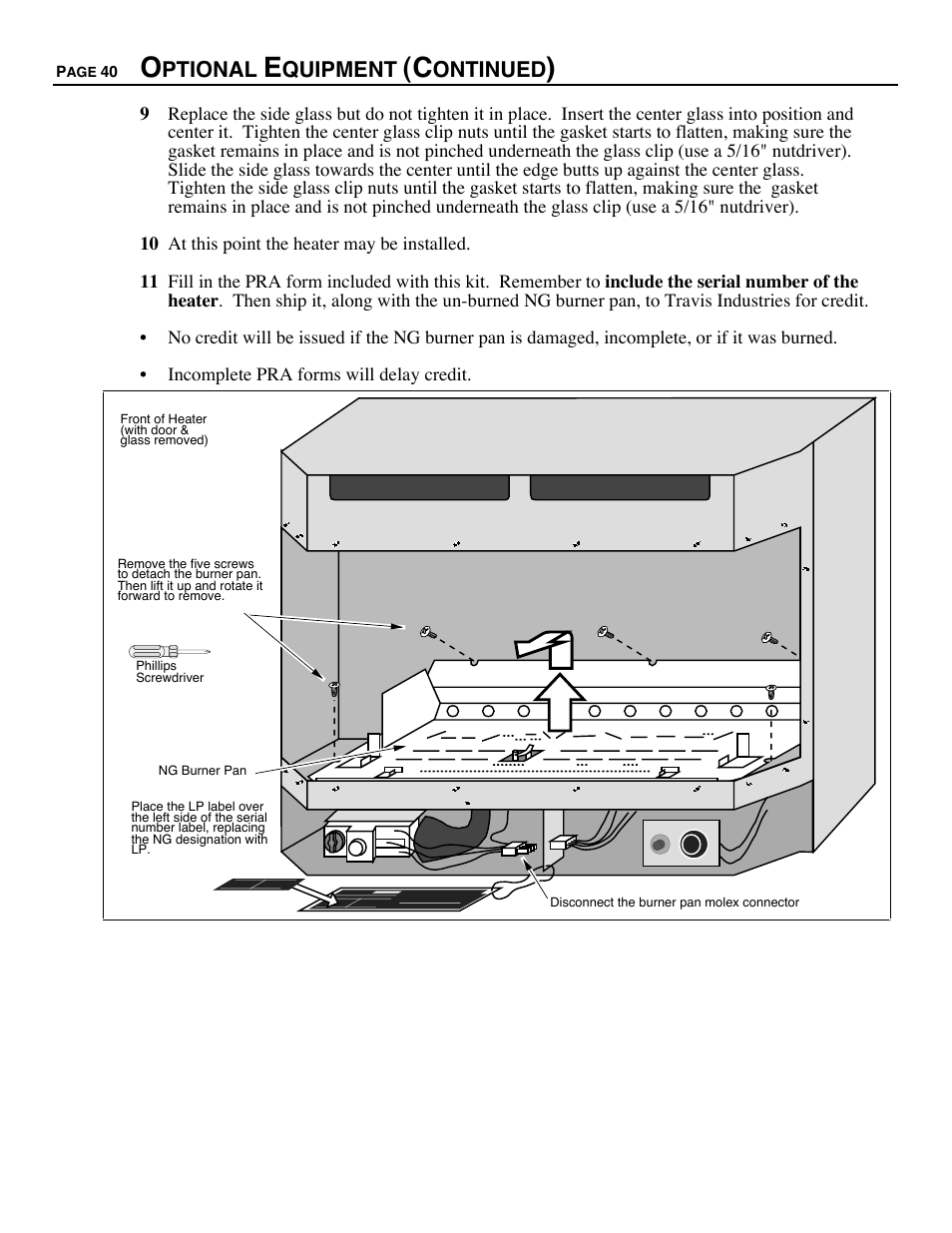 Ptional, Quipment, Ontinued | Avalon Firestyles B-Vent-1995 User Manual | Page 40 / 42