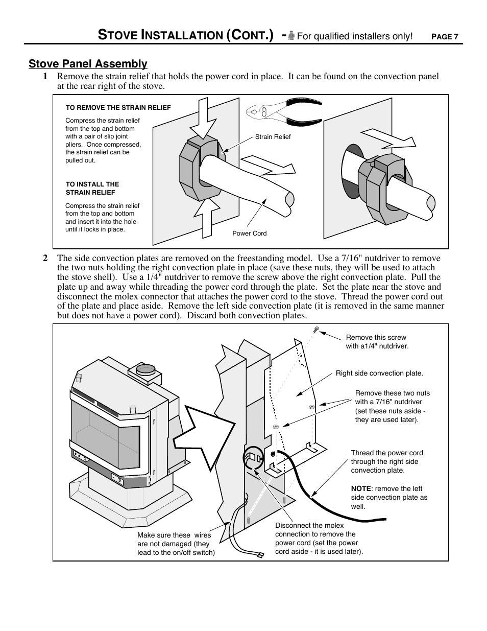 Tove, Nstallation, Stove panel assembly | Avalon Firestyles B-Vent-1995 User Manual | Page 7 / 42