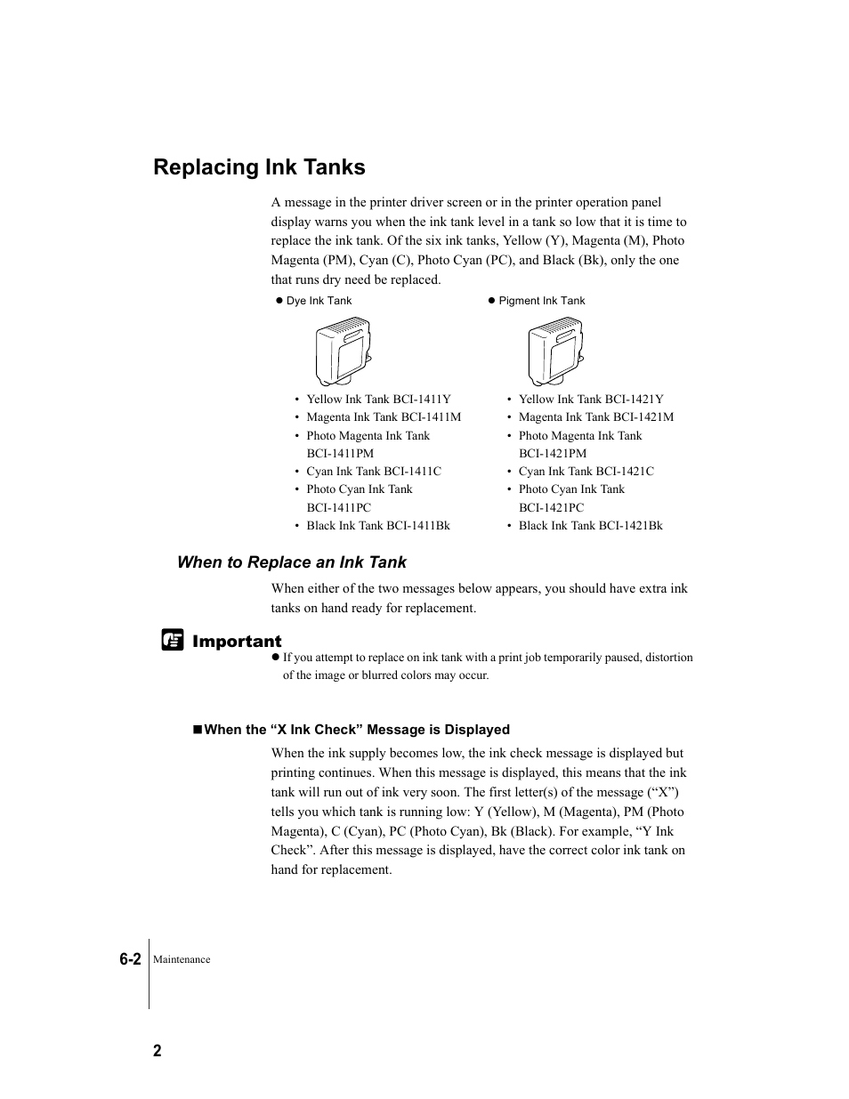 Replacing ink tanks, When to replace an ink tank, Replacing ink tanks -2 | When to replace an ink tank -2 | Canon W8200 User Manual | Page 108 / 196