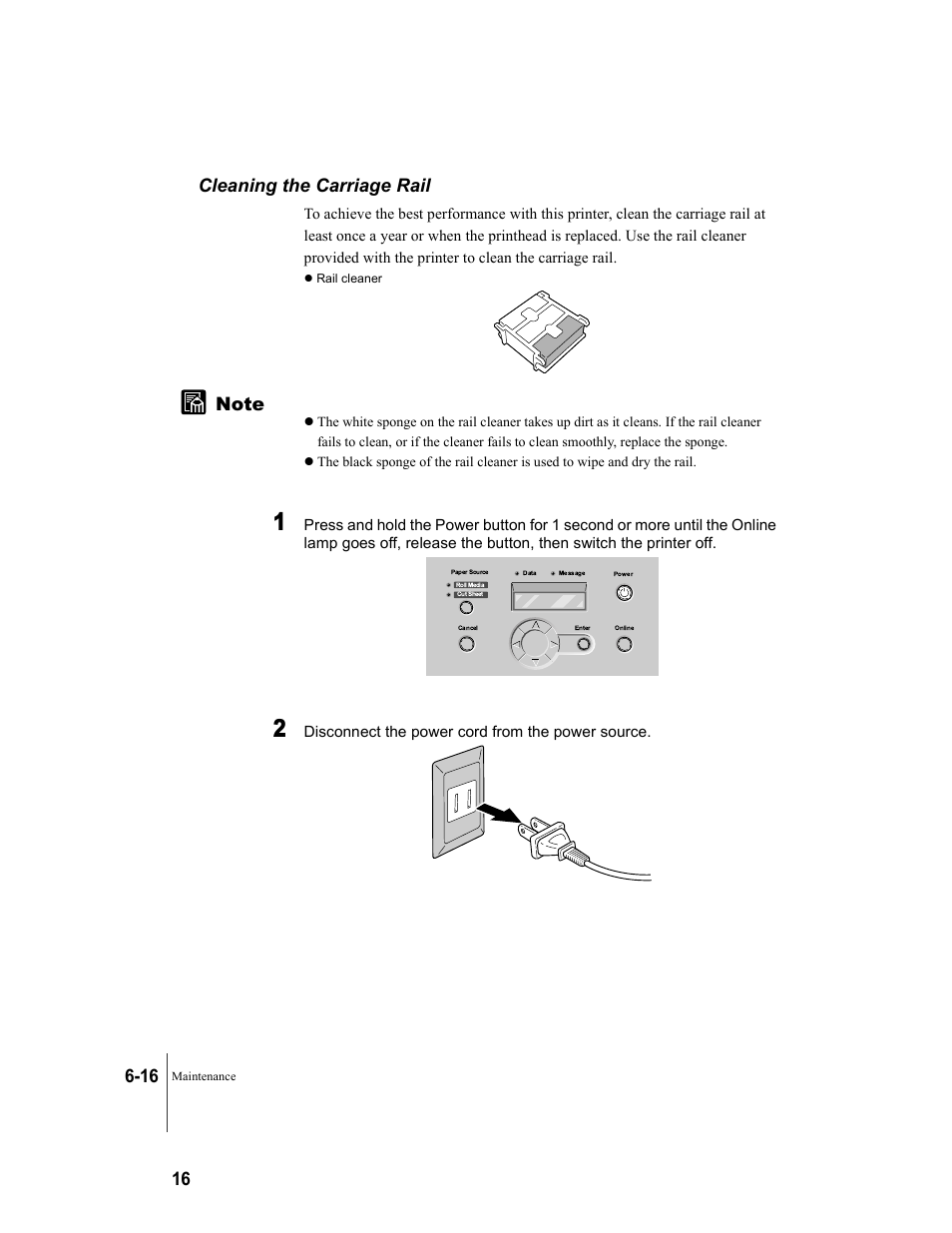 Cleaning the carriage rail, Cleaning the carriage rail -16 | Canon W8200 User Manual | Page 122 / 196