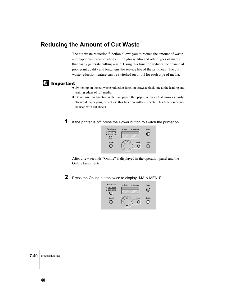 Reducing the amount of cut waste, Reducing the amount of cut waste -40 | Canon W8200 User Manual | Page 172 / 196