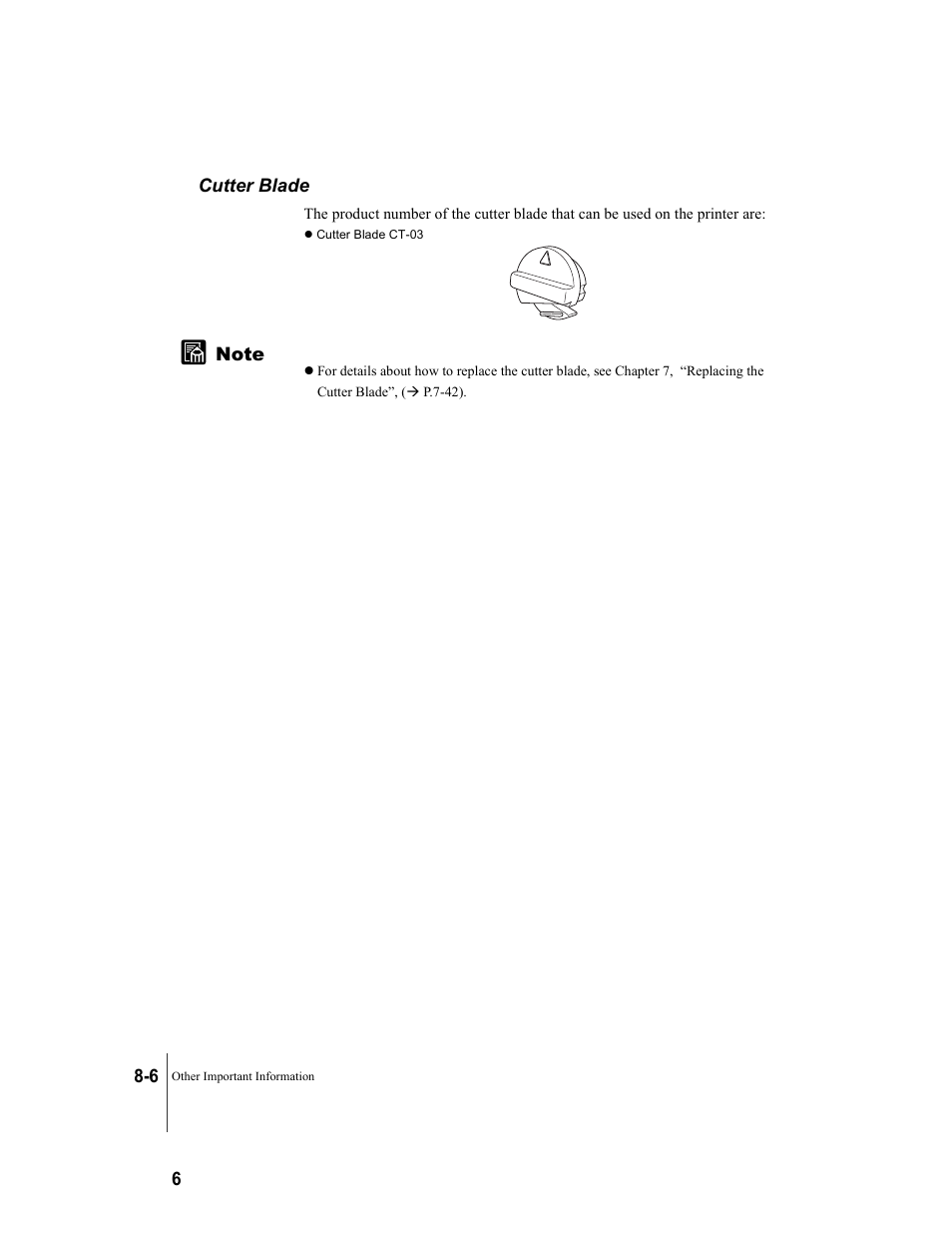 Cutter blade, Cutter blade -6 | Canon W8200 User Manual | Page 182 / 196
