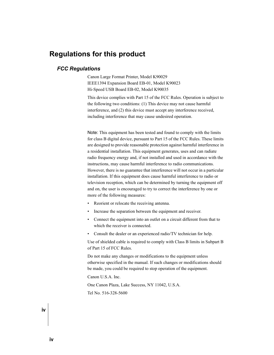 Regulations for this product, Fcc regulations | Canon W8200 User Manual | Page 6 / 196