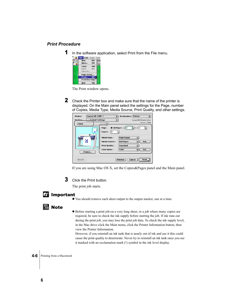 Print procedure, Print procedure -6 | Canon W8200 User Manual | Page 84 / 196