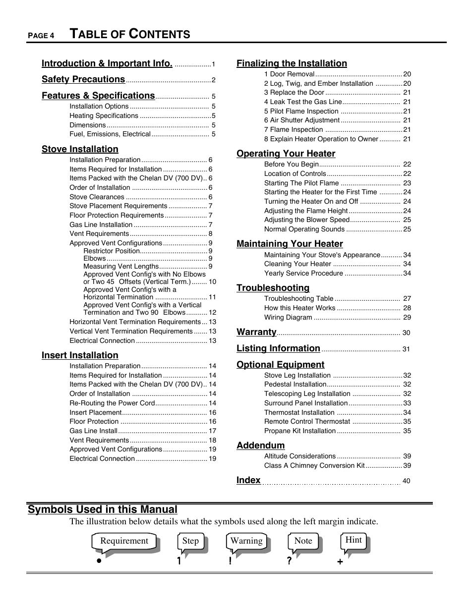 Avalon Firestyles Chelan DV-1996 to 1999 User Manual | Page 4 / 40