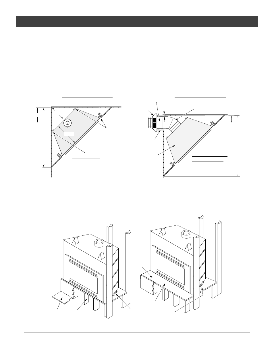 Installation, Corner installations, Raised fireplaces | Avalon Firestyles DVL Fireplace-1999 to 2002 User Manual | Page 10 / 54
