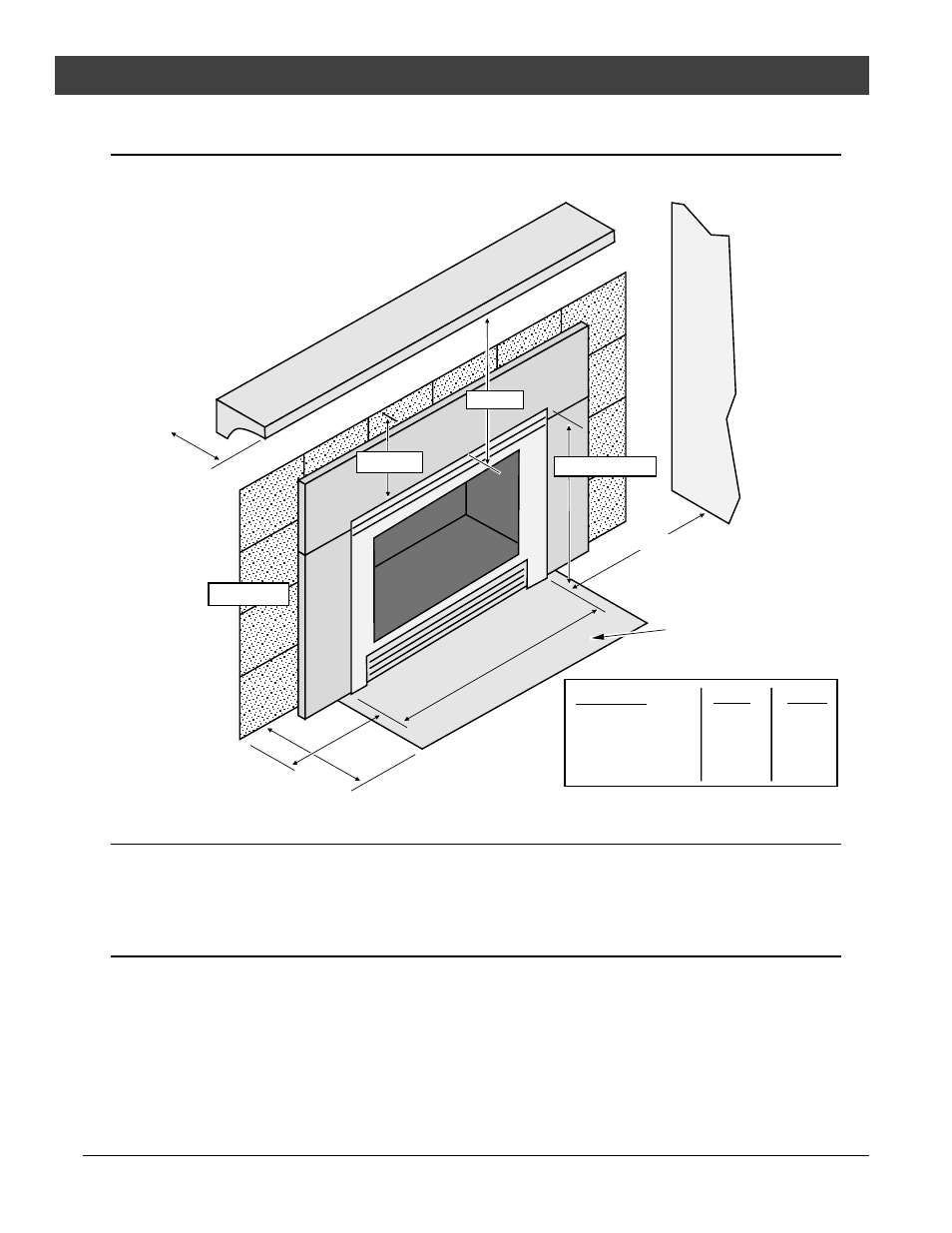 Installation, Insert clearances, Mantel clearances | Hearth requirements | Avalon Firestyles DVL Insert-1998 to 2001 User Manual | Page 10 / 38