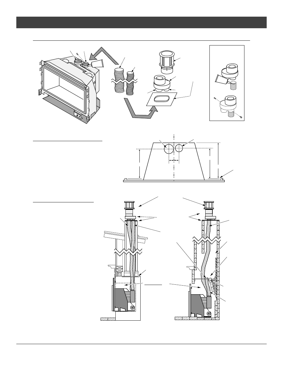 Installation, Vent installation, Vent location | Vent configurations | Avalon Firestyles DVL Insert EF-2002 to 2005 User Manual | Page 12 / 38
