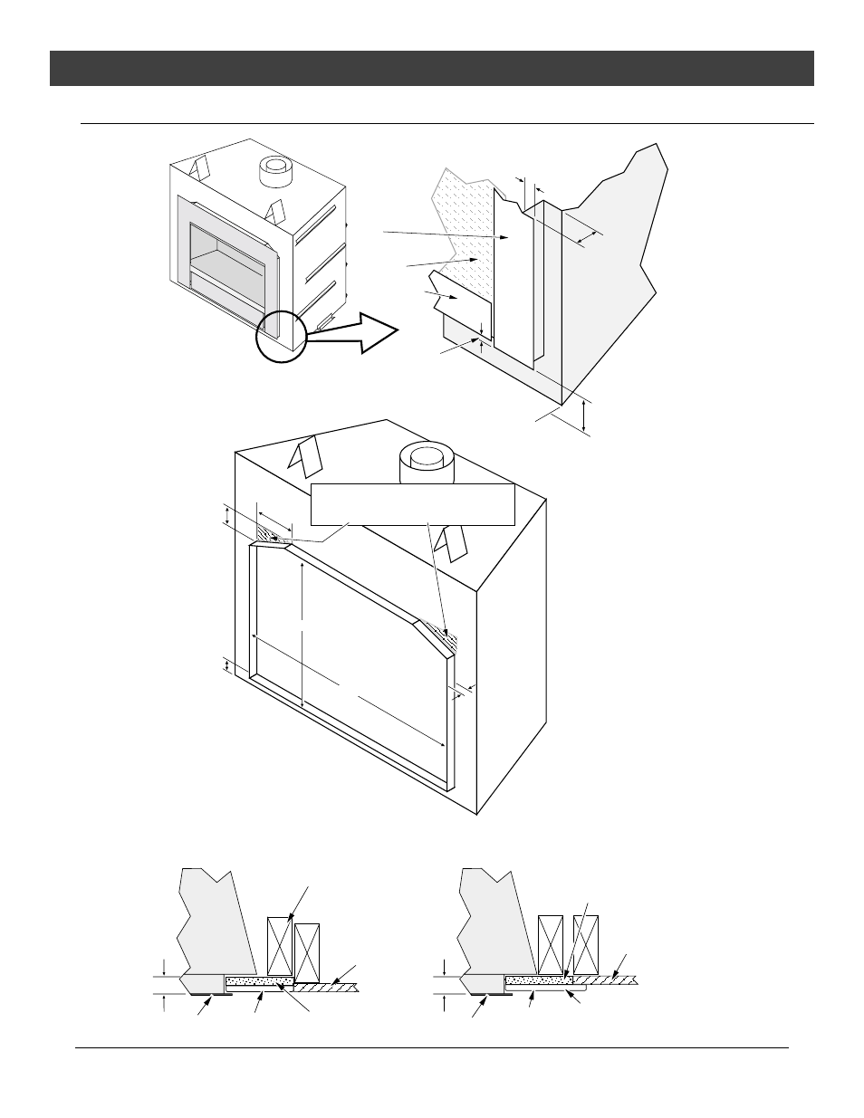 Installation, Facing detail, For qualified installers only) © travis industries | Avalon Firestyles DVS Fireplace EF-2001 to 2007 User Manual | Page 12 / 42