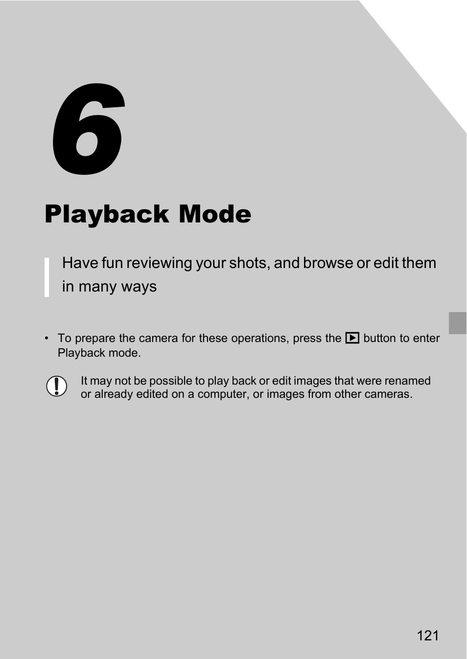 Playback mode | Canon D20 User Manual | Page 121 / 218