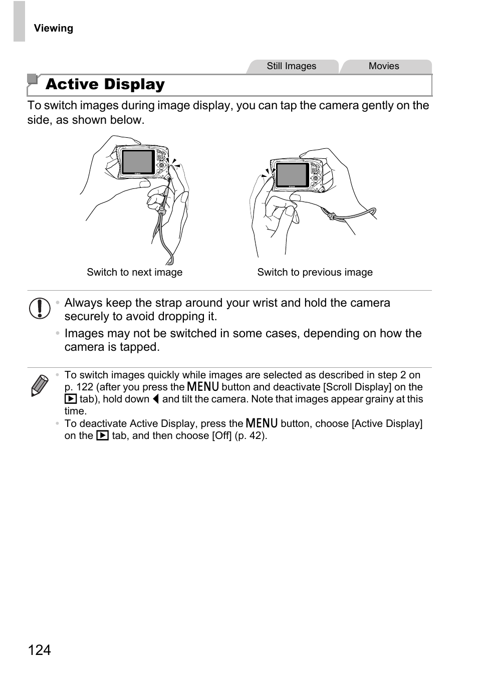 Active display | Canon D20 User Manual | Page 124 / 218