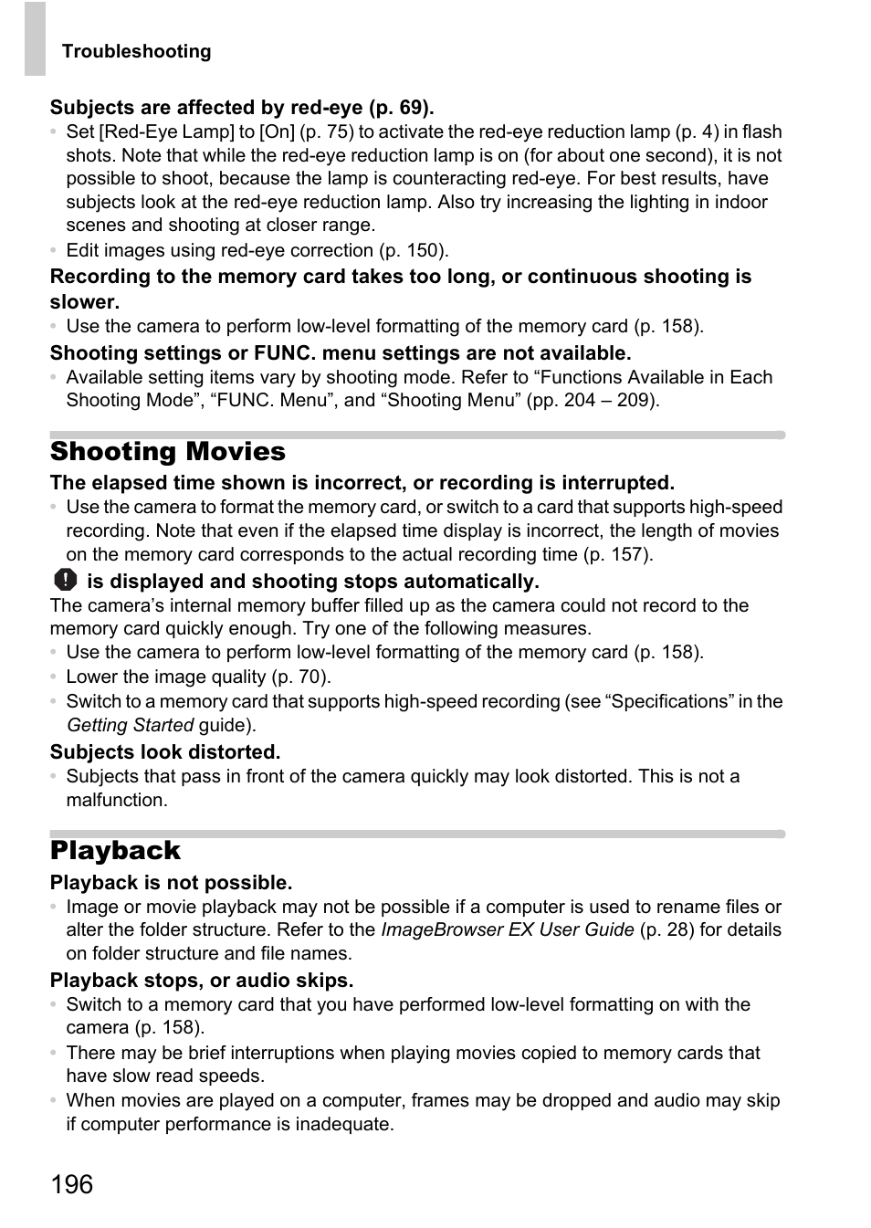 Shooting movies, Playback | Canon D20 User Manual | Page 196 / 218