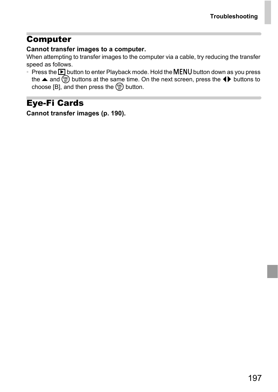 197 computer, Eye-fi cards | Canon D20 User Manual | Page 197 / 218