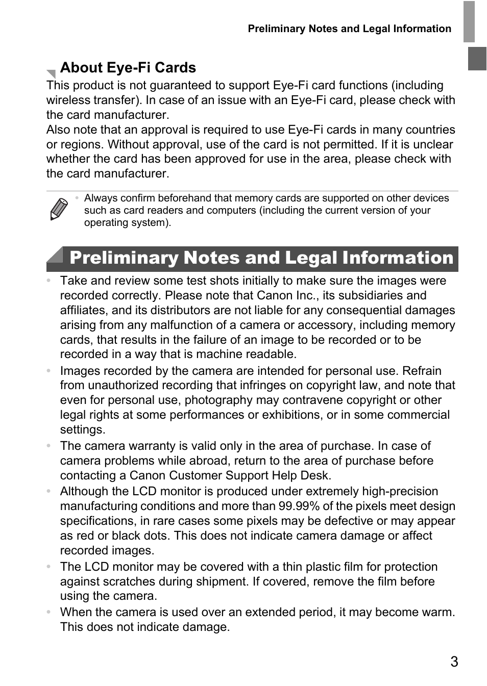 About eye-fi cards | Canon D20 User Manual | Page 3 / 218