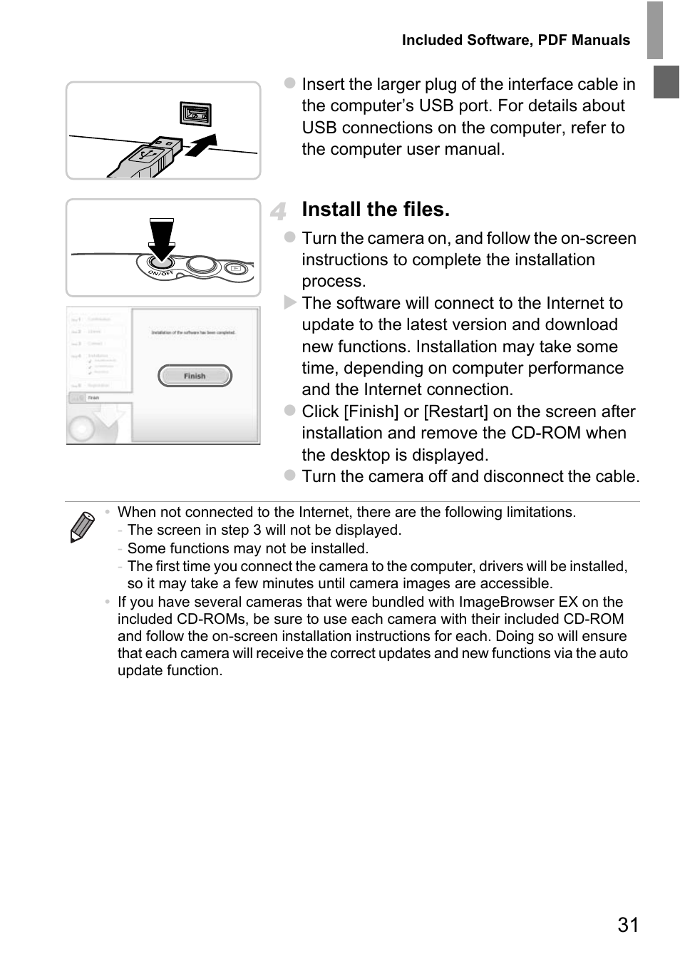 Install the files | Canon D20 User Manual | Page 31 / 218