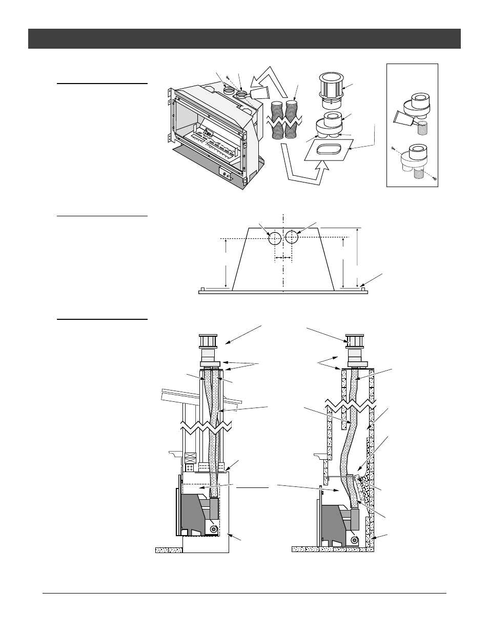 Installation, Vent installation, Vent location | Vent configurations, For qualified installers only) © travis industries | Avalon Firestyles DVS Insert EF-2001 to 2005 User Manual | Page 12 / 34