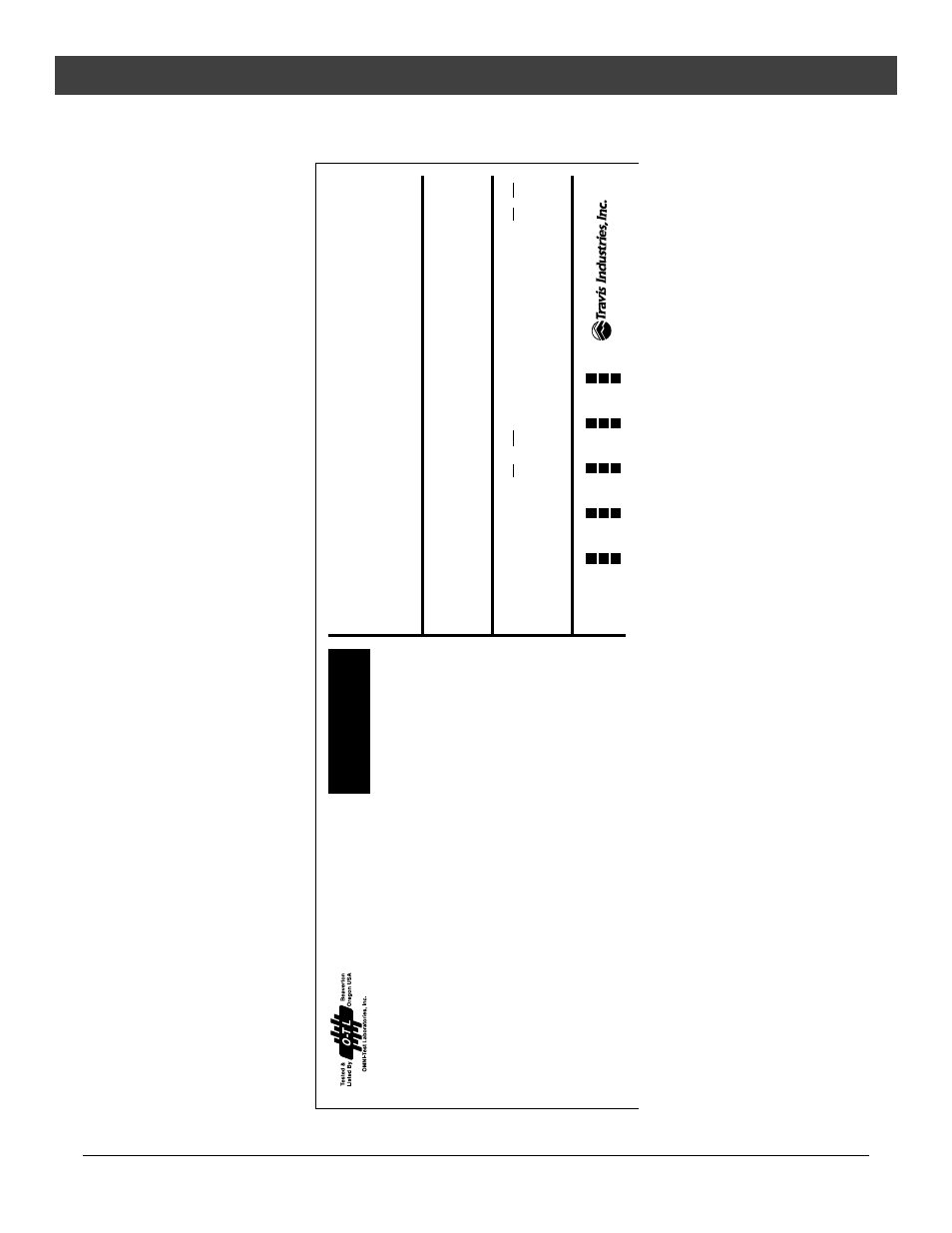 Safety label, Travis industries | Avalon Firestyles Hideaway User Manual | Page 41 / 48