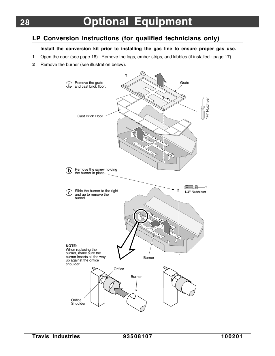 Optional equipment, Lp conversion | Avalon Firestyles Salish-1999 to 2000 User Manual | Page 28 / 36