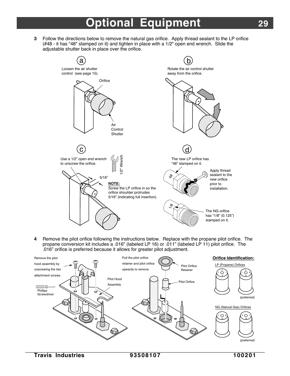 Optional equipment, Ab c d | Avalon Firestyles Salish-1999 to 2000 User Manual | Page 29 / 36